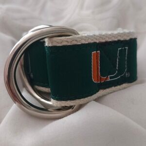 Kids University‎ of Miami Hurricanes Belt D Ring Green Orange U Logo XS